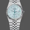 Rolex Land-Dweller 40 127336 Replica - Quadrante Blu Ghiaccio Lunetta Scanalata