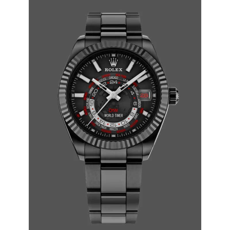 Rolex Sky-Dweller CUSTOMIZED Replica - Quadrante Nero Acciaio Inossidabile