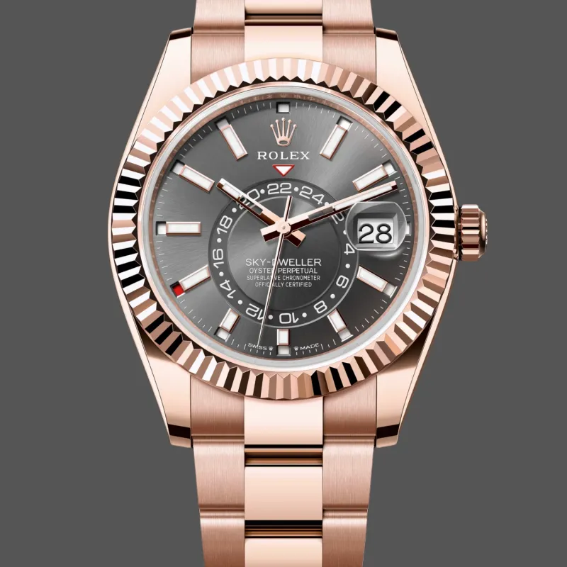 Rolex Sky-Dweller s 336935 Replica - Quadrante Grigio Ardesia Acciaio Inossidabile