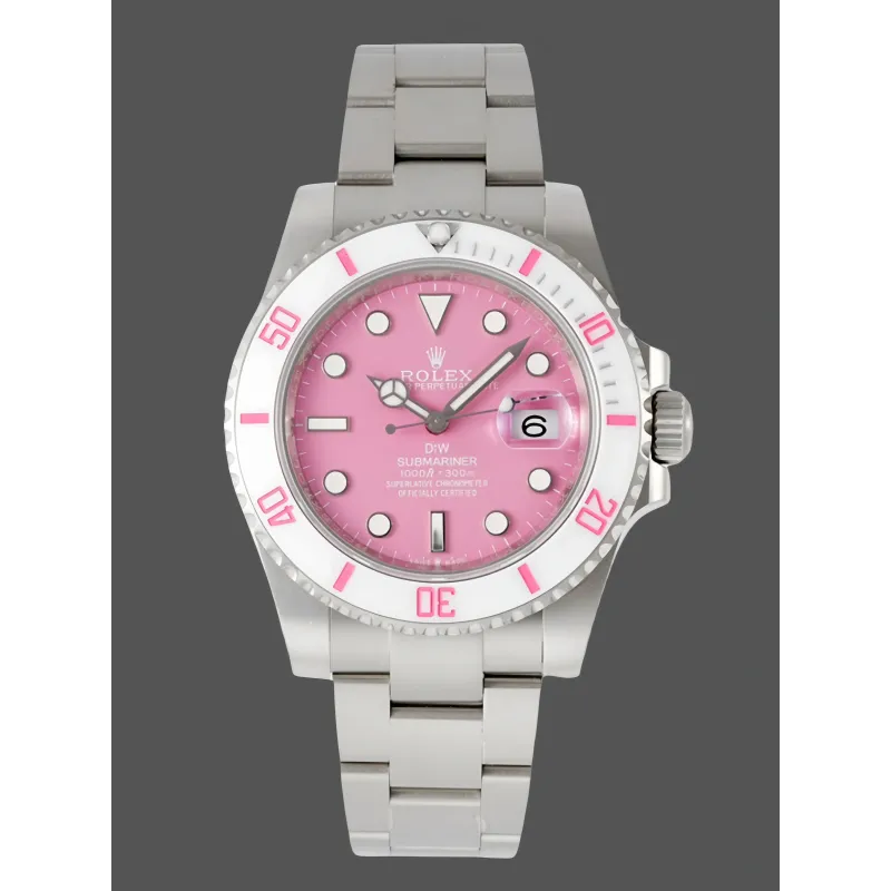 Rolex Submariner Hulk 116610 Replica - Quadrante Rosa Lunetta Scanalata