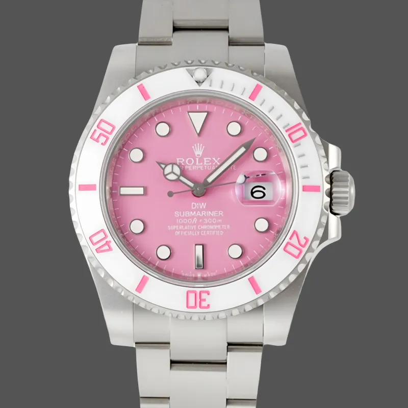 Rolex Submariner Hulk 116610 Replica - Quadrante Rosa Lunetta Scanalata