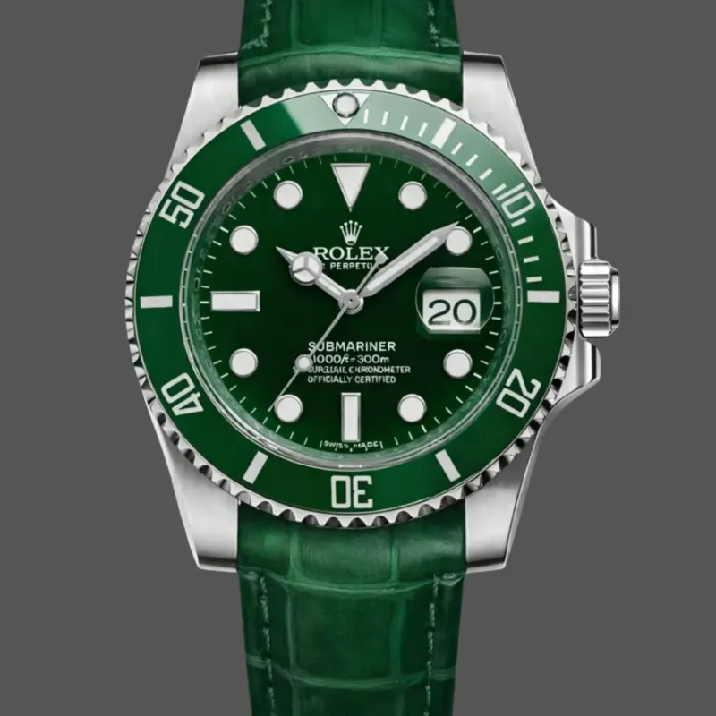 Rolex Submariner Date Hulk 116610LV Replica - Quadrante Verde Cinturino in Pelle