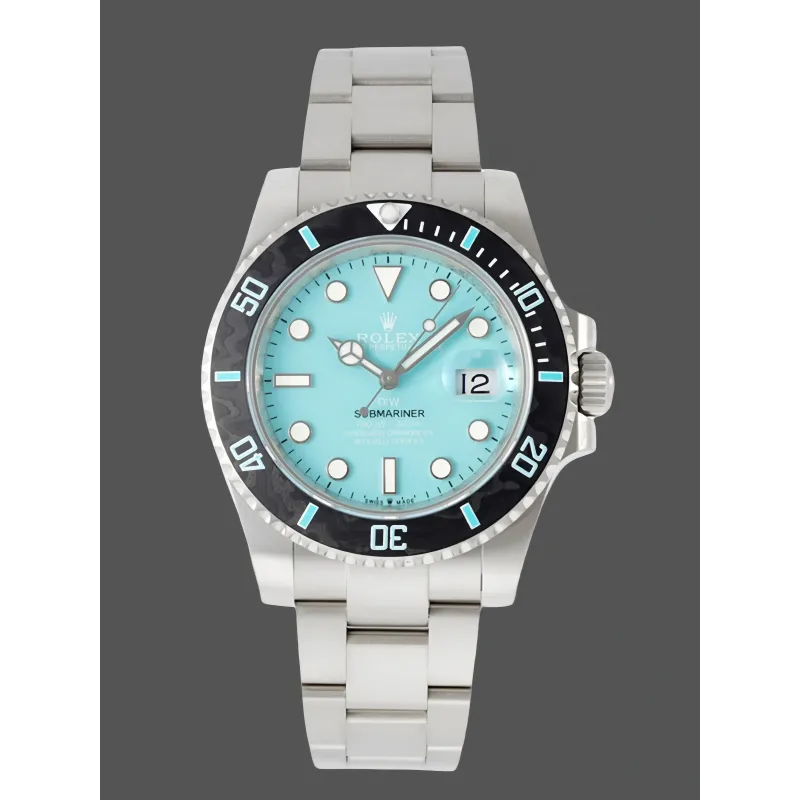 Rolex Submariner DIW Replica - Quadrante Blu Ghiaccio Lunetta Scanalata