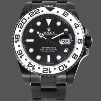 Replica Rolex GMT-Master II Uomo in acciaio inossidabile con rivestimento PVD/DLC nero 16710 - Quadrante nero Quadrante nero