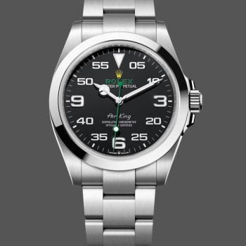 Replica Rolex Air-King 40 mm Uomo-116900-Acciaio inossidabile-Calendario arabo nero Blu