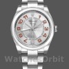 Replica Rolex Oyster Perpetual Air-King unisex 114200-34mm, quadrante bianco con indici d'uva, argento concentrico unisex