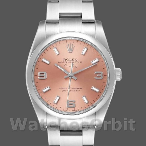 Replica Rolex Oyster Perpetual Air-King 114200-34mm, Quadrante Salmone, Unisex Salmone
