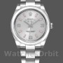 Replica Rolex Oyster Perpetual Air-King-114200 unisex, 34 mm, quadrante argento, pipistrello rosa, argento unisex