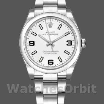 Replica Rolex Oyster Perpetual Air-King Unisex 34mm Unisex-114200-Calare bianco-Automatico Automatico: impermeabile a vita, svizzero: 30 metri, TOP: 100 metri