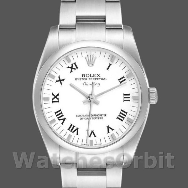 Replica Rolex Oyster Perpetual Air-King-114200 unisex, 34 mm, quadrante bianco, Unisex Bianco