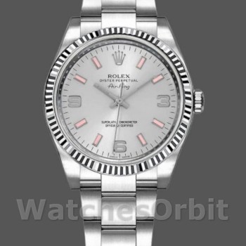 Replica Rolex Oyster Perpetual Air-King Unisex 34 mm Unisex-114234-Automatico-Comparto argento Argento