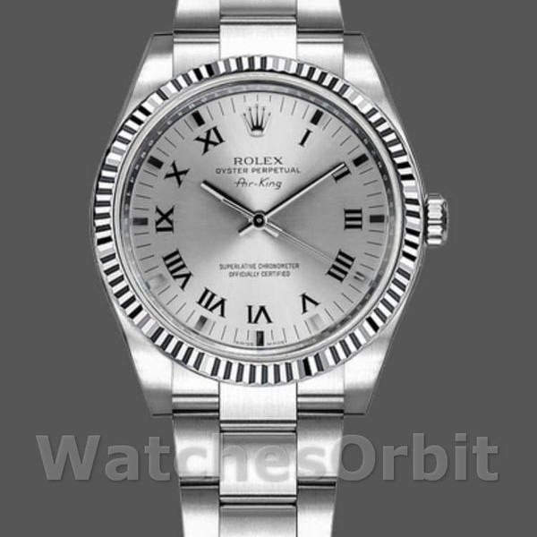Replica Rolex Oyster Perpetual Air-King Unisex 34mm Unisex-114234-Comparto argento Argento