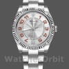 Replica Rolex Oyster Perpetual Air-King-114234 unisex, 34 mm, quadrante arancione argento arabo, argento unisex