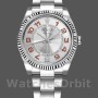 Replica Rolex Oyster Perpetual Air-King-114234 unisex, 34 mm, quadrante arancione argento arabo, argento unisex