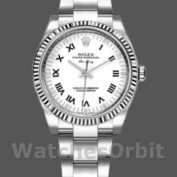 Replica Rolex Oyster Perpetual Air-King Unisex 34 mm Unisex-114234-Comparatore bianco Bianco