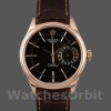 Replica Rolex Cellini Date 39mm Uomo-50515-Pelle marrone-Comparto indice nero Nero