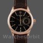 Replica Rolex Cellini Date 39mm Uomo-50515-Pelle marrone-Comparto indice nero Nero