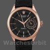 Replica Rolex Cellini Date 39mm Uomo-50515-oro rosa-quadrante nero indicizzato Nero<br />
