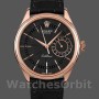 Replica Rolex Cellini Date 39mm Uomo-50515-oro rosa-quadrante nero indicizzato Nero<br />