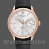 Replica Rolex Cellini Date 39mm Uomo-50515-Oro Rosa-Argento Quadrante Guilloche Indice Argento