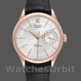 Replica Rolex Cellini Date 39mm Uomo-50515-Oro Rosa-Argento Quadrante Guilloche Indice Argento
