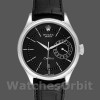 Replica Rolex Cellini Date 39 mm Uomo-50519-Pelle nera-Comparto nero Nero