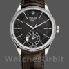 Replica Rolex Cellini Dual Time 39 mm Uomo-50529-Comparatore nero-Cinturino in pelle marrone Nero