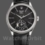 Replica Rolex Cellini Dual Time 39 mm Uomo-50529-Calendario nero Guilloche Nero
