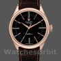 Replica Rolex Cellini Time 39 mm Uomo-50505-Cinturino in pelle marrone-Comparto nero Nero