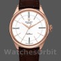 Replica Rolex Cellini Time 39 mm Uomo-50505-Cinturino in pelle marrone-Comparatore bianco Bianco