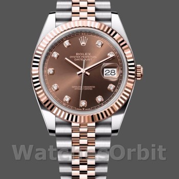 Replica Rolex Datejust 126331 0004-41 mm, cioccolato, uomo