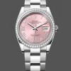 Replica Rolex Datejust 36-126284RBR 0024, quadrante rosa romano, diamante, quadrante rosa da donna, indici numerali romani