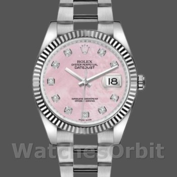 Replica Rolex Datejust 36 mm Donna-116234-Mother of Pearl-Diamante rosa Quadrante rosa MOP Diamanti