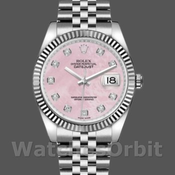 Replica Rolex Datejust 36 mm Donna-116234- Rosa MOP-Diamanti Quadrante Rosa MOP Diamanti
