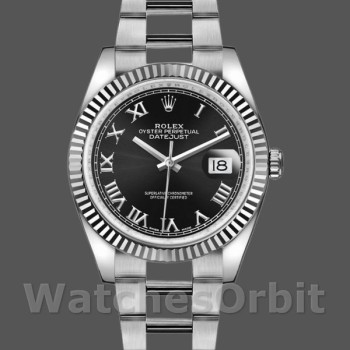 Replica Rolex Datejust 36mm Unisex-116234-Roman Numeral-Black Dial Nero Unisex-116234