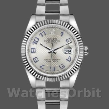 Replica Rolex Datejust 36mm Unisex-116234-Ghiera argentata Quadrante argentato-Ghiera scanalata Argento