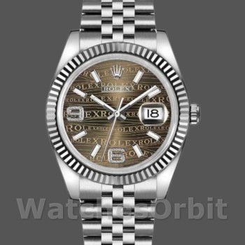 Replica Rolex Datejust 36 mm Unisex-116234-Cassa in acciaio inossidabile-Calendario bronzo Onde diamanti bronzo
