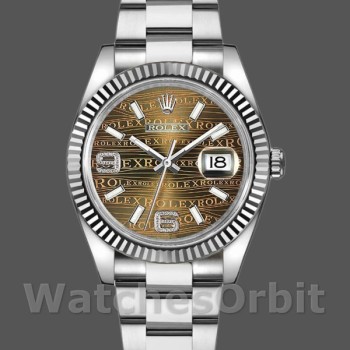 Replica Rolex Datejust 36 mm Unisex-116234-Waves-Bronze Quadrante con diamanti Waves Bronze Diamonds