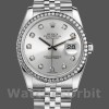 Replica Rolex Datejust 36mm Donna-116244-Dal quadrante argento-Diamanti Argento