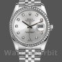 Replica Rolex Datejust 36mm Donna-116244-Dal quadrante argento-Diamanti Argento