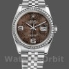 Replica Rolex Datejust 36 mm Unisex-116244-Acciaio inossidabile-Calendario floreale cioccolato Unisex-116244