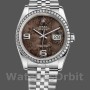 Replica Rolex Datejust 36 mm Unisex-116244-Acciaio inossidabile-Calendario floreale cioccolato Unisex-116244