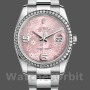 Replica Rolex Datejust 36 mm Donna-116244-Acciaio inossidabile-Comparto floreale rosa Rosa