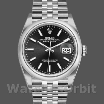 Replica Rolex Datejust 36mm Unisex-126200-Calendario nero-Acciaio inossidabile Nero