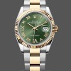 Replica Rolex Datejust 36 mm Unisex-126233-Comparto verde oliva-Orlo giallo e Oystersteel verde