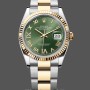 Replica Rolex Datejust 36 mm Unisex-126233-Comparto verde oliva-Orlo giallo e Oystersteel verde