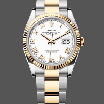 Replica Rolex Datejust 36mm Unisex-126233-Comparatore romano bianco Unisex-126233-Bianco