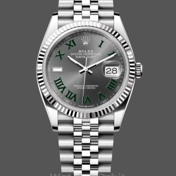 Replica Rolex Datejust 36mm Unisex-126234-Asciutto Grigio Quadrante Wimbledon Grigio unisex