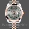 Replica Rolex Datejust 41 mm Uomo-126301-oro rosa-argento grigio quadrante Wimbledon grigio