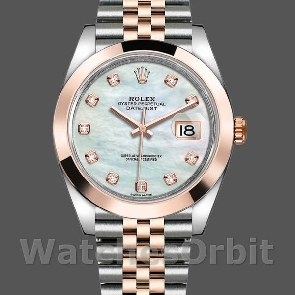 Replica Rolex Datejust 41 mm Uomo-126301-Componente bianco MOP Quadrante di diamanti MOP